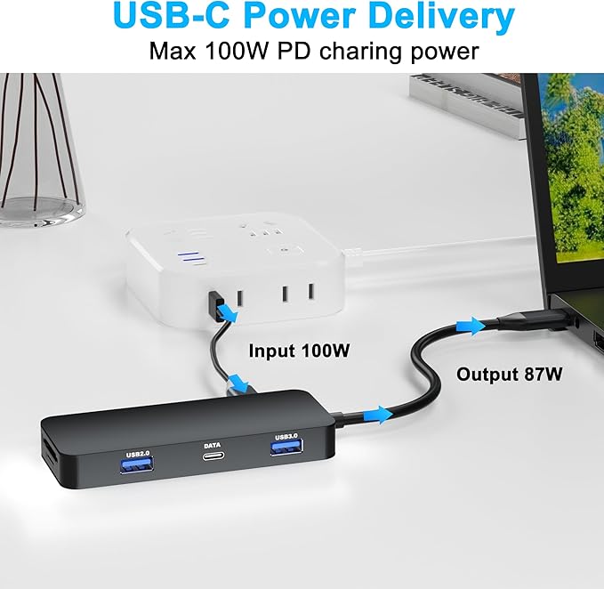 USB C Docking Station Dual Monitor for Dell/HP/Mac Laptop, Dual HDMI Adapter for 2 Monitors, HDMI Splitter for Dual Monitors Extended Display, 8 in 1 USB C Hub Multiport Adapter with HDMI/USB/PD/SD/TF