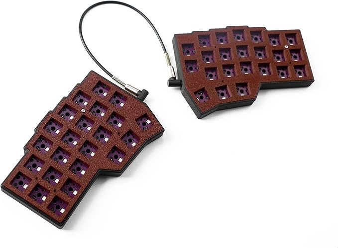 YMDK Corne V4.1 46 Keys Split Keyboard Ergonomic Hotswappable 40% Layout 3D PLA RGB QMK Vial All Key Programmable Mini Independent Gaming Keyboard Kit (Wired Red Black Split 46)