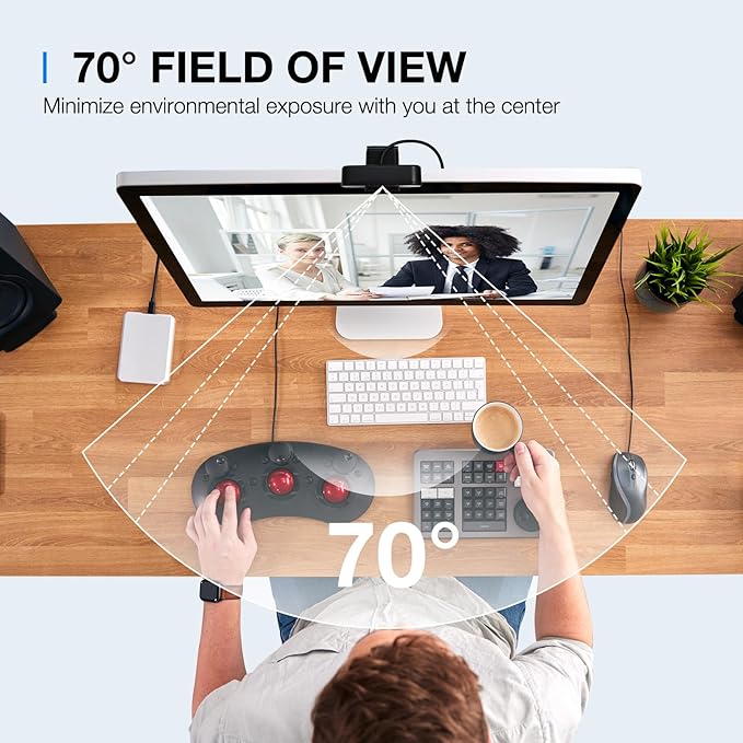 EMEET C960 2K Webcam with Microphone, 2K QHD, 2 Omnidirectional Mics, PDAF Autofocus Streaming Camera with Privacy Cover, Plug&Play USB Webcam for Calls/Conference, Zoom/Skype/YouTube, Laptop/Desktop