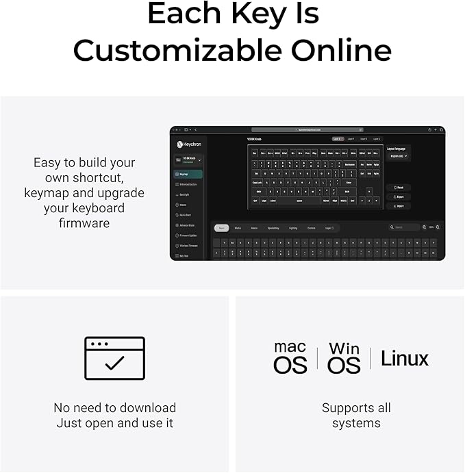 Keychron V3 8K TKL Wired Mechanical Keyboard, 8000 Hz Polling Rate QMK/VIA Programmable Hot-Swappable Gaming Keyboard with Knob, South-Facing RGB, Ergonomic PBT Keycaps for Mac Windows Linux