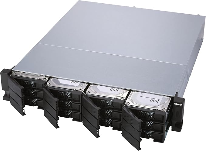 QNAP TL-R1200S-RP 12 Bay 2U Rackmount SATA 6Gbps JBOD Storage Enclosure with Redundant Power Supply. PCIe SATA Interface Card (QXP-1600eS) Included