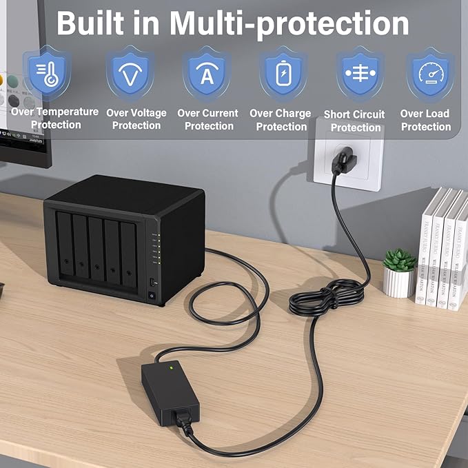 12V 10A DiskStation Charger for Synology NAS Disk Station DS1520+ Power Cord AC Adapter for Synology DS1522+ DS916+ DS918+ DS920+ DS923+ Network Storage NAS Server DS723+ DS420+ DS423+ DS620slim DS720