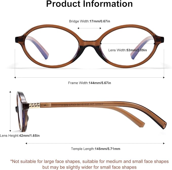 Retro Oval Blue Light Glasses for Women Fashion Computer Glasses Bluelight Blocking Eyewear Vintage Frame