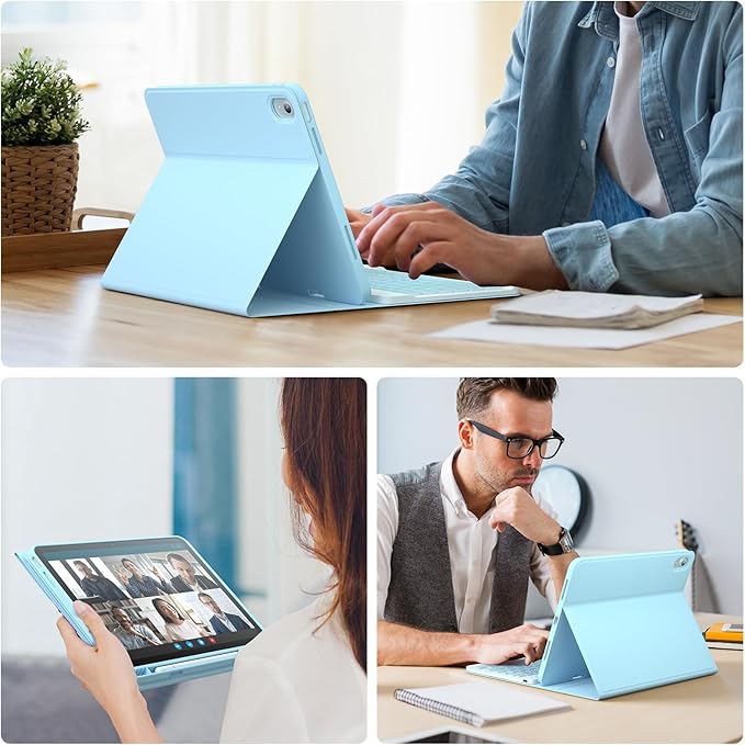 iPad 11th 10th Generation Case with Keyboard 10.9 Inch 2022 Detachable Wireless 7Colors Backlight Keyboard Case with Pencil Holder for and Magnetic Disc Universal Stylus Pen