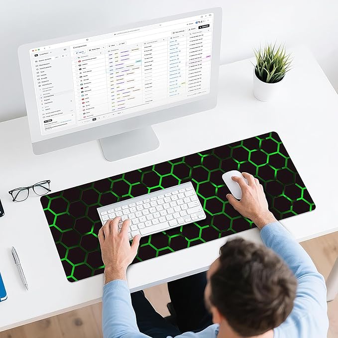 Gaming Mouse Pad - (31.5"×11.8") Honeycomb Large Mouse Pads for Desk - Desk Mat for Keyboard and Mouse with Non-Slip Base, Desks Pad Matfor Game/Office & Home