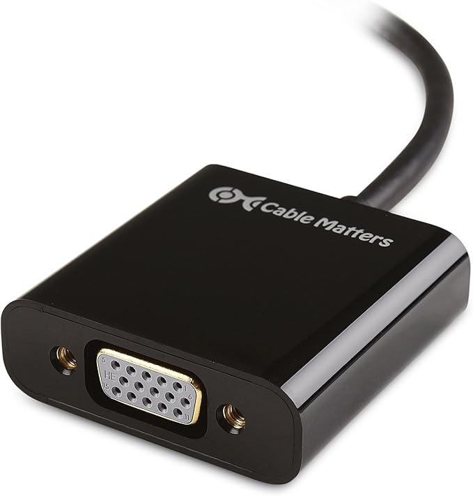 Cable Matters Mini DisplayPort to VGA Adapter (Mini DP to VGA) in Black - Thunderbolt and Thunderbolt 2 Port Compatible