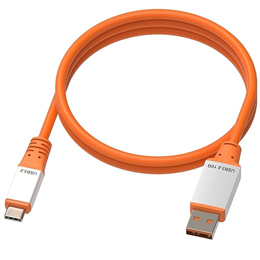OkyLink 3ft (1M) USB 3.2 Gen 2 Type A to Type C Male to Male Cable - 10Gbps Long Range, Orange