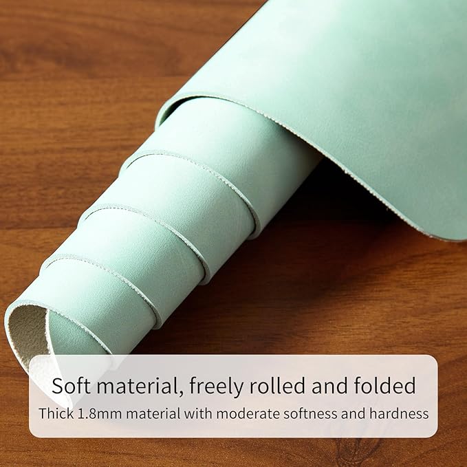 Desk Pad Soft PU Leather Extra Large Mouse Pad Laptop Computer Desk Mat Table Blotter Flat Smooth Waterproof Non-Slip Desktop Protector Writing Pad for Office and Home (Light Green, 120x43cm)