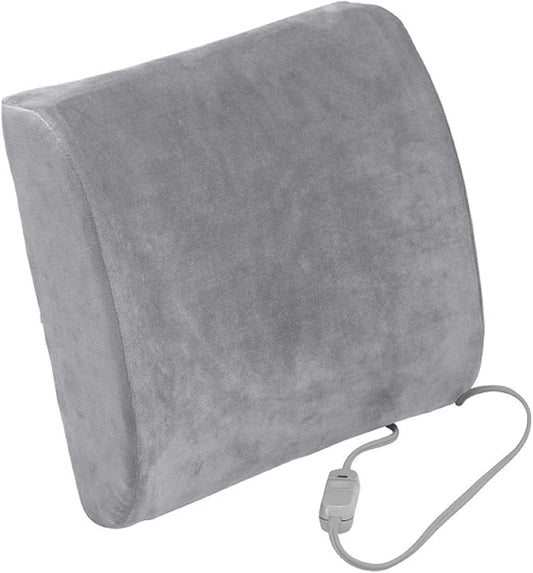 Drive Medical Comfort Touch Heated Lumbar Support Cushion, Gray