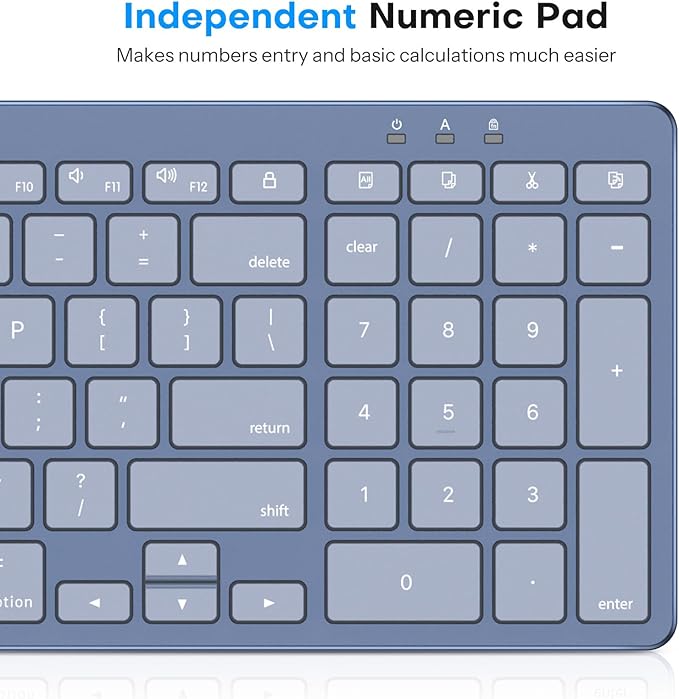 OMOTON Wired Keyboard Compatible with Mac, with Dual Interface (USB and Type-C), Numeric Keypad Compatible with MacBook Pro/Air, iMac, Mac mini/Pro Laptop, Blue
