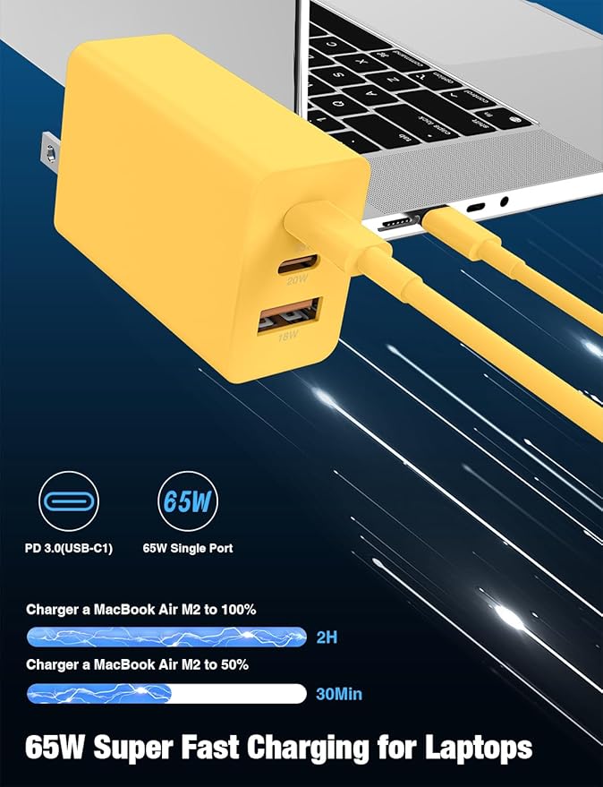 2Pack 100W USB C Wall Charger Block, 3-Port USB C Charging Adapter,65W Type C Super Fast Charging Power Plug Cube for MacBook Pro/Air,i-Pad Pro,i-Phone 17/16/15, Galaxy S25,and More