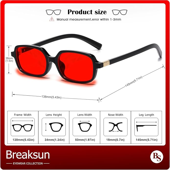 Retro Rectangle Glasses for Women Men Small Square Blue Light Blocking Glasses Vintage Eyeglasses