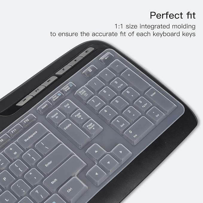 Keyboard Cover for Logitech MK320 K330 MK335 Wireless Keyboard, Waterproof Silicone Keyboard Protector for Logitech MK320 MK335, Clear
