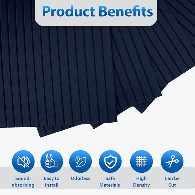 10 Pack Acoustic Panels,48"*24"*0.47"Self-Adhesive Soundproof Wall Panels,High Density Sound Proof Panels for Walls, Office, Reccording Studio, Home,Ceiling-Starry Blue
