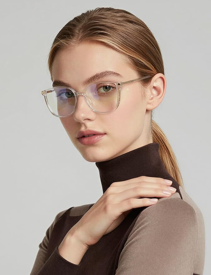 Vintage Cat-eye Blue Light Blocking Glasses for Women, Lightweight TR90 Fashion Eyeglasses