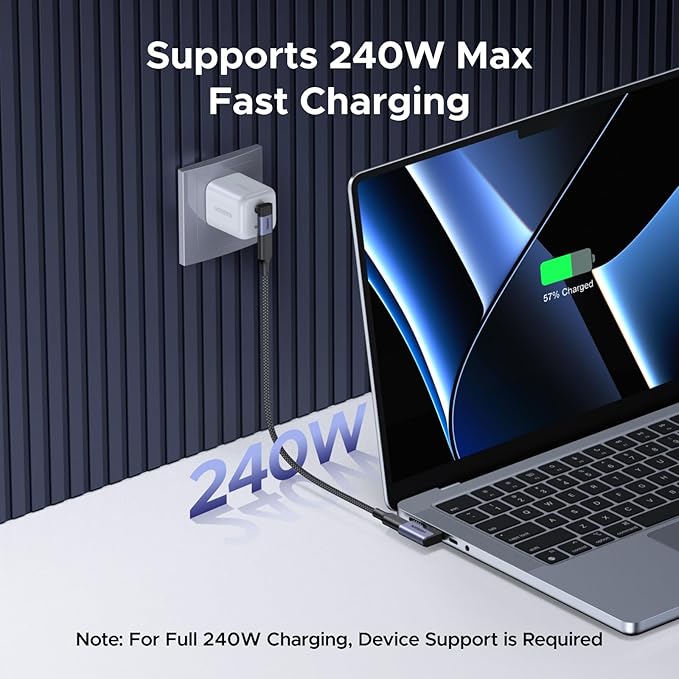 UGREEN 40Gbps Right Angle USB C Adapter Combo, 2-Pack 90 Degree USB-C Adapter Compatible with MacBook Pro/Air, Steam Deck, Switch, ROG Ally, Thunderbolt 4, iPhone 16/17, iPad