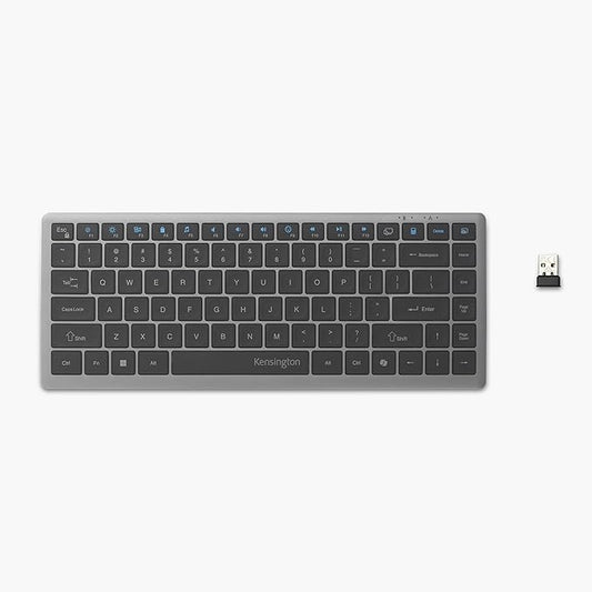 Kensington KB435 Wireless Compact Keyboard, Bluetooth & 2.4GHz Connection, Quiet Scissor-Switch Keys, Programmable, Copilot Hotkey, Compatible with Windows, Black (K75409NA)