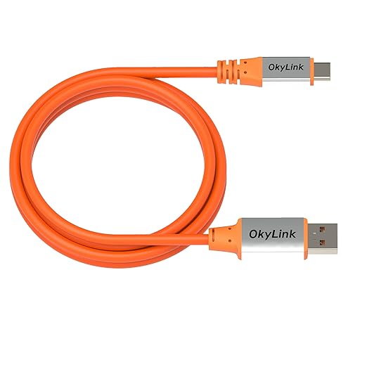 OkyLink 5ft (1.5M) USB 3.2 Gen 2 Type A to Type C Male to Male Cable - 10Gbps Long Range, Orange