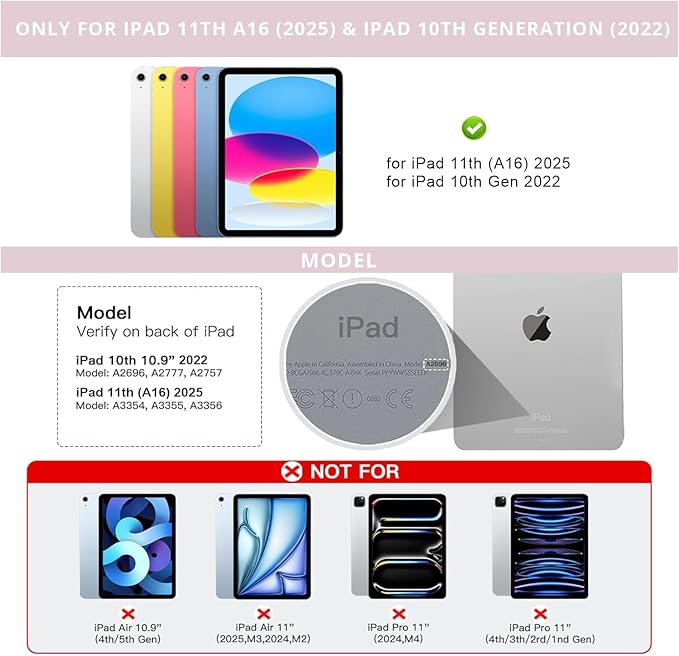for iPad 11th(A16, 2025)/10th Generation Case with Keyboard, Magic Keyboard 2022, Springy Backlit Keys, Stain-Resistant Surface, Multi-Touch Trackpad,Pink