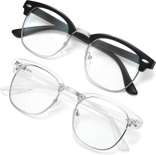 racico Blue Light Glasses for Men – Computer Gaming Blocking Glasses Anti Eyestrain, UV Clear Lens, Vintage Blue Blockers