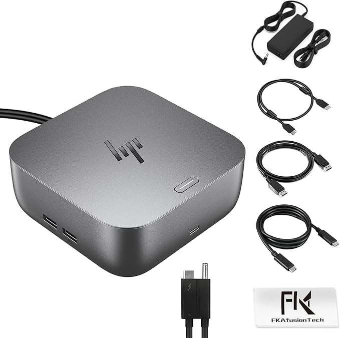HP Docking Station for Laptop Dual Monitor and Charging Bundle - HP Thunderbolt 4 Ultra 180W G6 Dock with 180W AC Adapter, HDMI & DP Cable & USB-C Cable