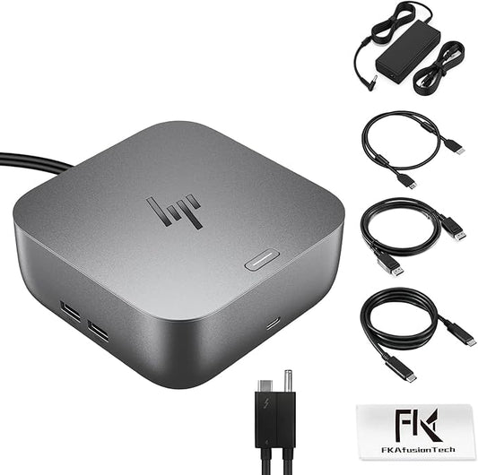 HP Docking Station for Laptop Dual Monitor and Charging Bundle - HP Thunderbolt 4 Ultra 180W G6 Dock with 180W AC Adapter, HDMI & DP Cable & USB-C Cable