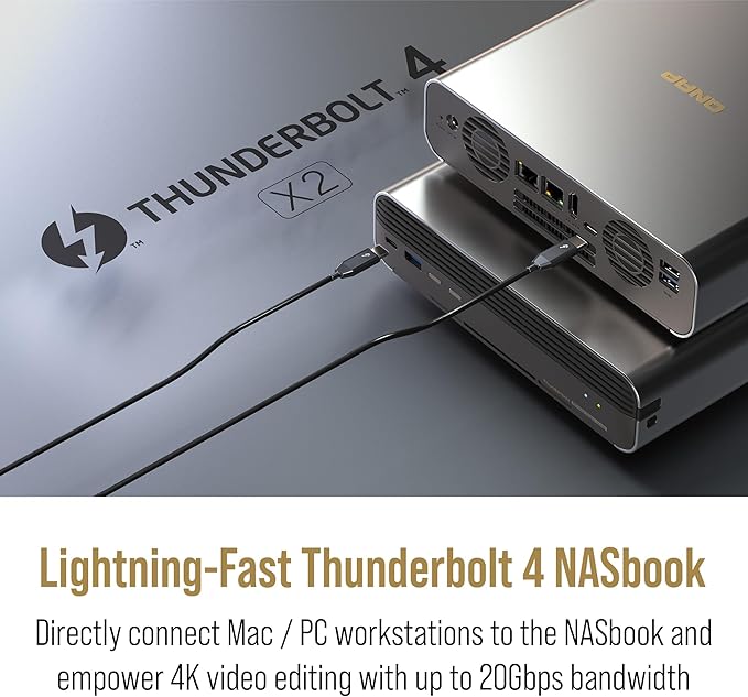 QNAP TBS-h574TX-i3-12G-US 5 Bay High-Performance E1.S All-Flash NASbook with Intel® Core™ Processor, Thunderbolt 4 and 10GbE (5G/2.5G/1G/100M/10M) Network Connectivity (Diskless)