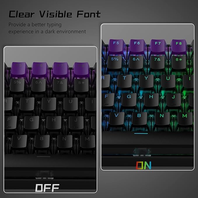 Womier Pudding Keycaps 60 65 75 100 Percent - PBT Shine Through Keycaps,165 Keys Key Cap Set, OEM Profile Custom for Cherry Gateron MX Switches Mechanical Keyboard, Black Purple
