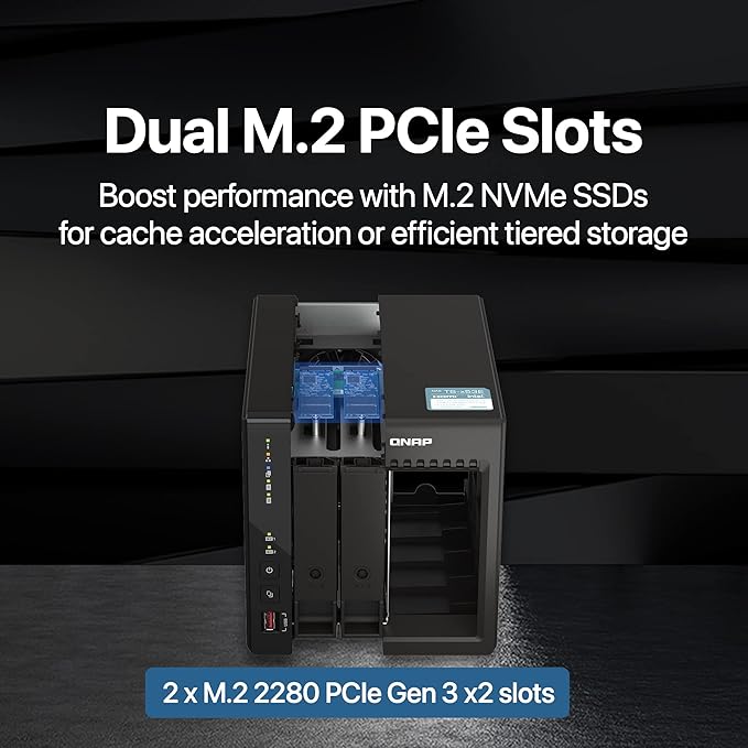 QNAP TS-253E-8G-US 2 Bay High-Performance Desktop NAS with Intel Celeron Quad-core Processor, 8 GB DDR4 RAM and Dual 2.5GbE (2.5G/1G/100M) Network Connectivity (Diskless)