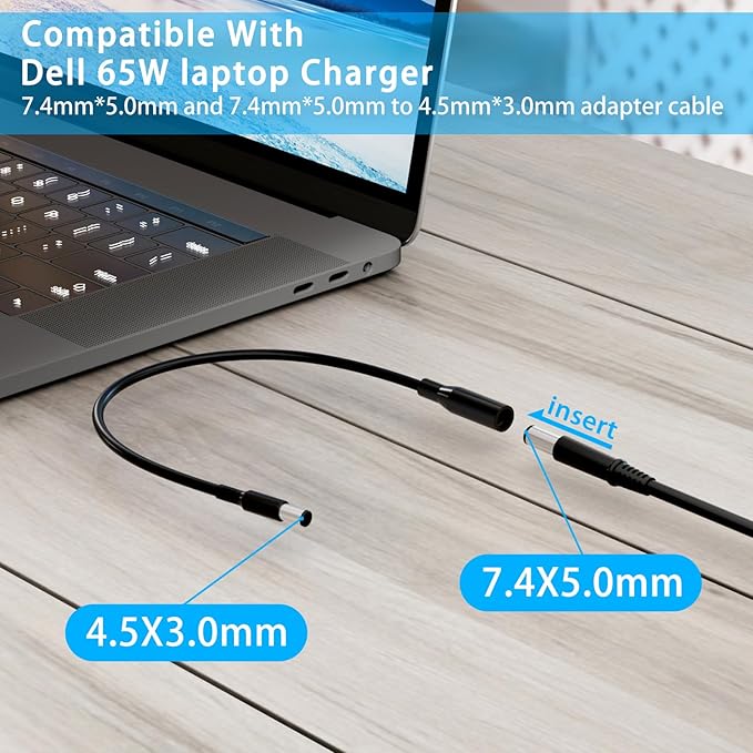 65W 19.5V 3.34A Laptop Charger Compatible with Dell Latitude 5400 5480 5590 5500 5490 5580 7280 7290 7480 7490 E5470 E5440 E6420 E6430 E6440 E6540 E7450 E7440 E7250 LA65NM130 AC Power Adapter