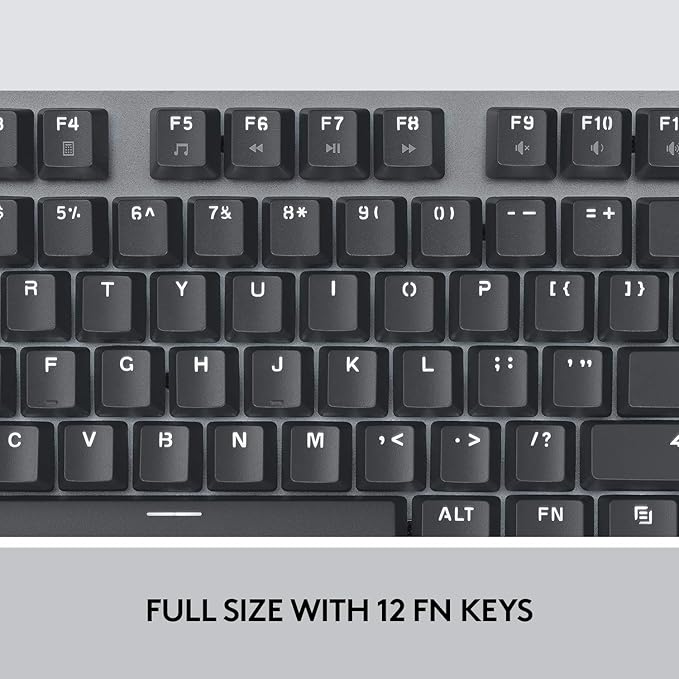 Logitech K845 Mechanical Illuminated Keyboard,Mechanical Switches, Strong Adjustable Tilt Legs, Full Size, Aluminum Top Case, 104 Keys, USB Corded, Windows (TTC Blue Switches)