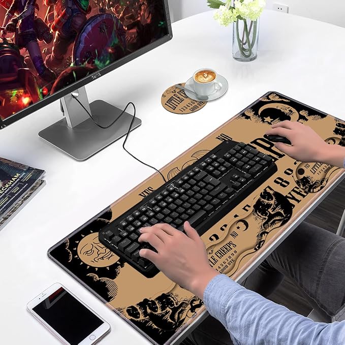 Ergonomic Keyboard Wrist Rest & Mouse Pad Wrist Rest Set, Large XXL Gaming Desk Mat 31.5"x 11.8" with Non-Slip Base, Memory Foam, Easy Typing Pain Relief for Home & Office, Ouija Board