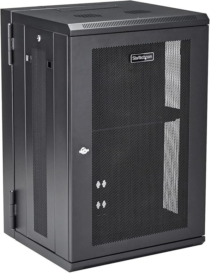 StarTech 4-Post 18U Wall Mount Network Cabinet w/ 1U Shelf, 19" Wall-Mounted Server Rack Kit for IT / Data Computer Equipment, Ships Fully Assembled
