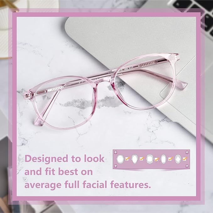 OPTOFENDY Blue Light Glasses for Women, TR90 Fashion Blue Light Blocking Glasses for Computer