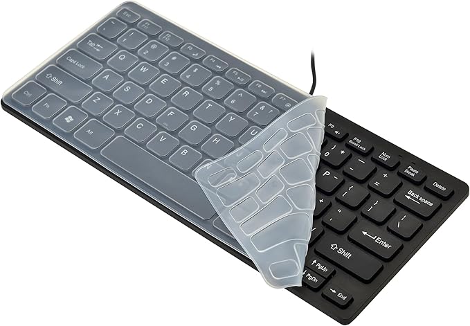 MCSaite Wired Mini Keyboard and Mouse Combo - with Keyboard Cover USB 60% Keyboard for Windows, PC, Laptop