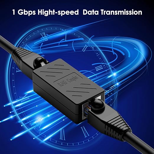 RJ45 Coupler Ethernet Coupler Inline Coupler for Cat8/ Cat7/ Cat6/ Cat5e/ Cat5 Ethernet Cable Extender Adapter for PC Router Modem PS5 Xbox Female to Female (6 Pack Black)