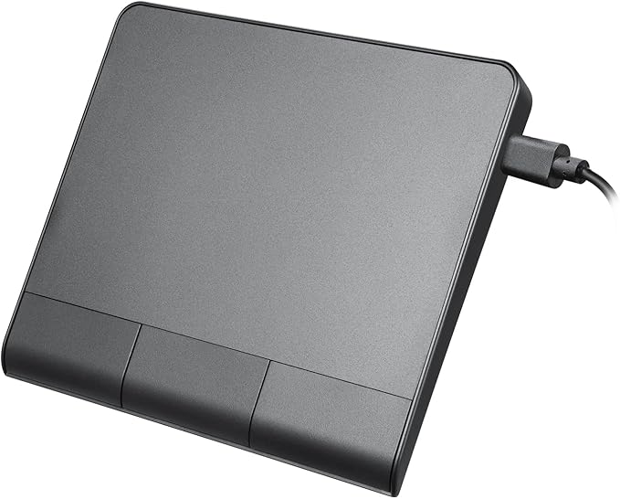 Perixx PERIPAD-506 Wired Slim USB Touchpad - Wired Detachable Touchpad for Desktop and Laptop User - Large Size 5.31x4.57x0.55 inches - Black