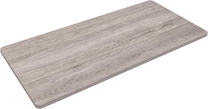 FLEXISPOT Whole Piece 60"x24" Desktop 1" Thickness Height Adjustable Desk Rectangular Tabletop Gray Wood Grain Board (60INCH Gray Wood Grain)
