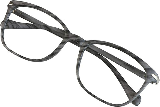 VisionGlobal Blue Light Blocking Glasses for Women Men, Stylish Square Frame (Wood, No Magnification)