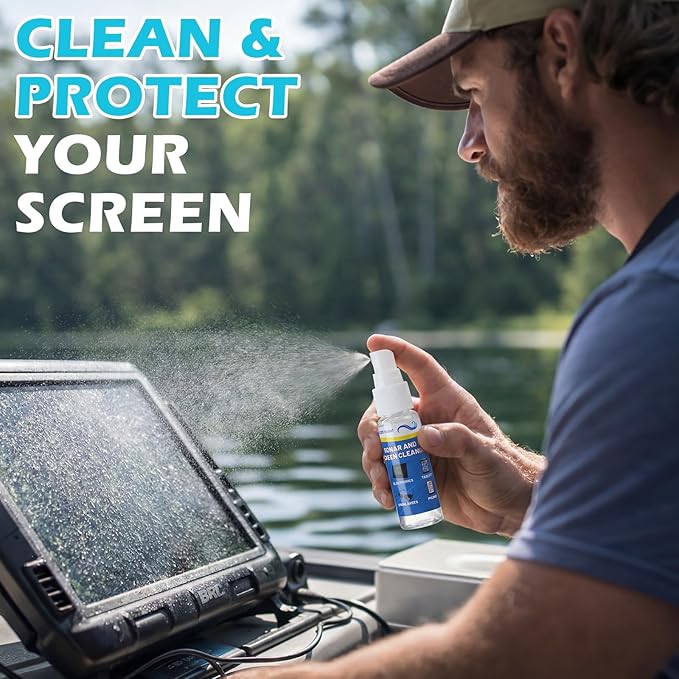 3 Sets Sonar GPS Screen Cleaner Kit Ammonia Free LCD Screen Cleaner with Microfiber Cloth for Electronics Sunglasses Touchscreens Resolution Displays Cleaning Kit 1.5 oz