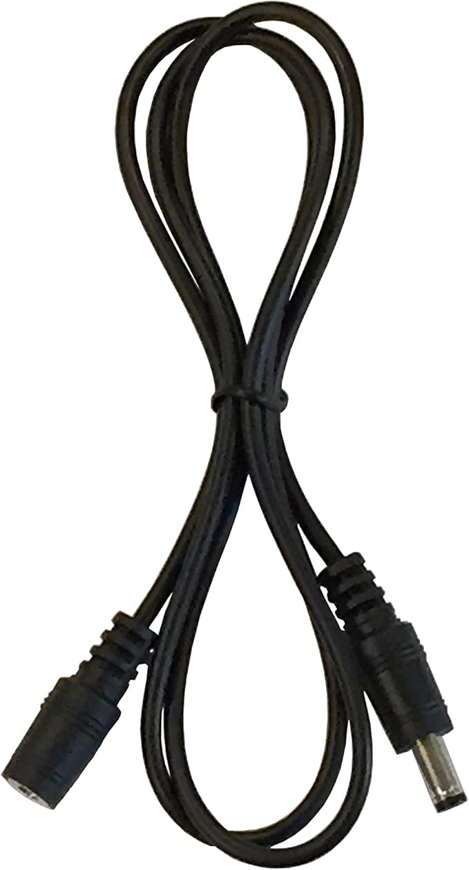 5 Pack of 36 Inch (3 Foot ) 22AWG DC Power Male to Female 5.5mm X 2.1mm DC Barrel Plug Extension Cables