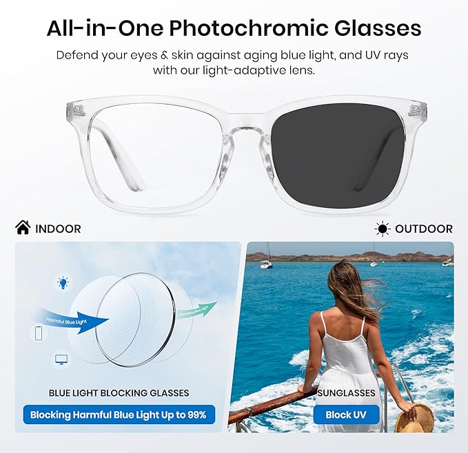 Cyxus Blue Light Glasses Men Women Reduce Eye Strain UV Blocking for Office Work Computer Screen 8082
