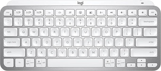 Logitech MX Keys Mini Minimalist Wireless Illuminated Keyboard, Compact, Bluetooth, Backlit, USB-C, Compatible with Apple macOS, iOS, Windows, Linux, Android, Metal Build - Pale Gray (Renewed)