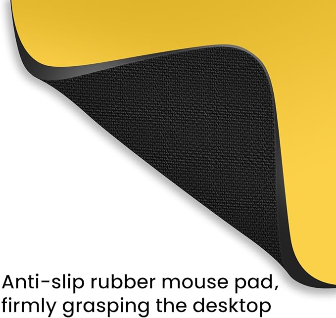 Small Mouse Pad 6 x 8 Inch, Horizontal and Vertical Flexible use. Great for Traveling, Wireless laptops, Keyboard Trays, Offices, etc. (Yellow)