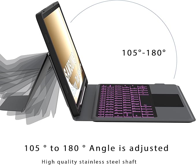 Keyboard Case for Samsung Tab A11+ Plus/A9+ Plus 11": 7 Colors Backlit Trackpad Keyboard for 11inch Galaxy Tab A9+ A11 Plus | Smart Touch Wireless Keyboard Folio Book Cover with Pen Holder & Kickstand