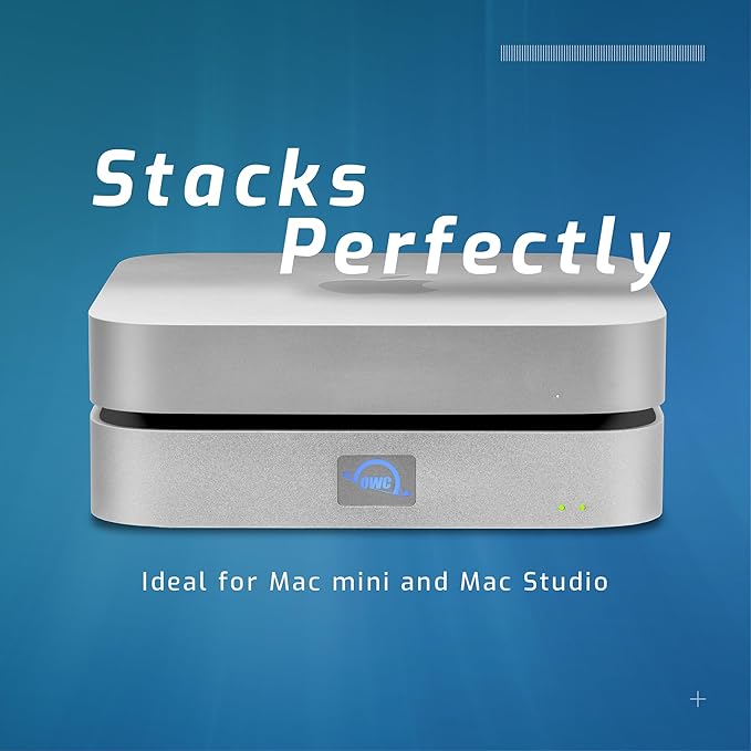 OWC 1TB (1.0TB PCIe 3.0 NVMe M.2 2280 Solid-State Drive Installed) miniStack STX, Upgradeable Expansion Solution and Thunderbolt Hub/Mini Dock for Mac Studio, Mac mini and Other Devices. Silver