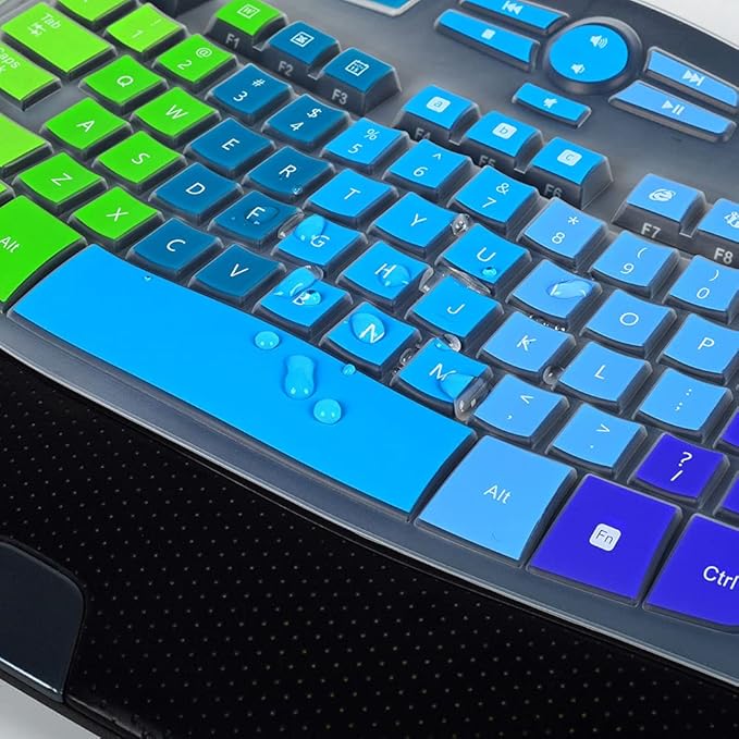 Keyboard Cover for Logitech K350 MK550 MK570, Ultra Thin Keyboard Cover Skin for Logitech K350 MK550 MK570 Keyboards Covers Protector Accessories, Rainbow