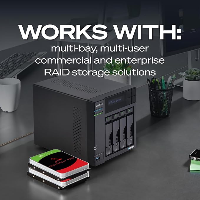 Seagate IronWolf Pro, 16 TB, Enterprise NAS Internal HDD –CMR 3.5 Inch, SATA 6 Gb/s, 7,200 RPM, 256 MB Cache for RAID Network Attached Storage (ST16000NT001)