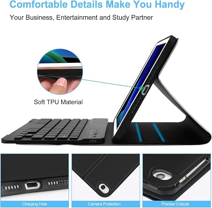 BORIYUAN for iPad mini 1 2 3 4 5 Case with Keyboard, Detachable Wireless Bluetooth Keyboard, Slim Magnetic Folio Protective Cover Case with Pencil Holder for iPad mini 7.9 inch, Auto Sleep/Wake