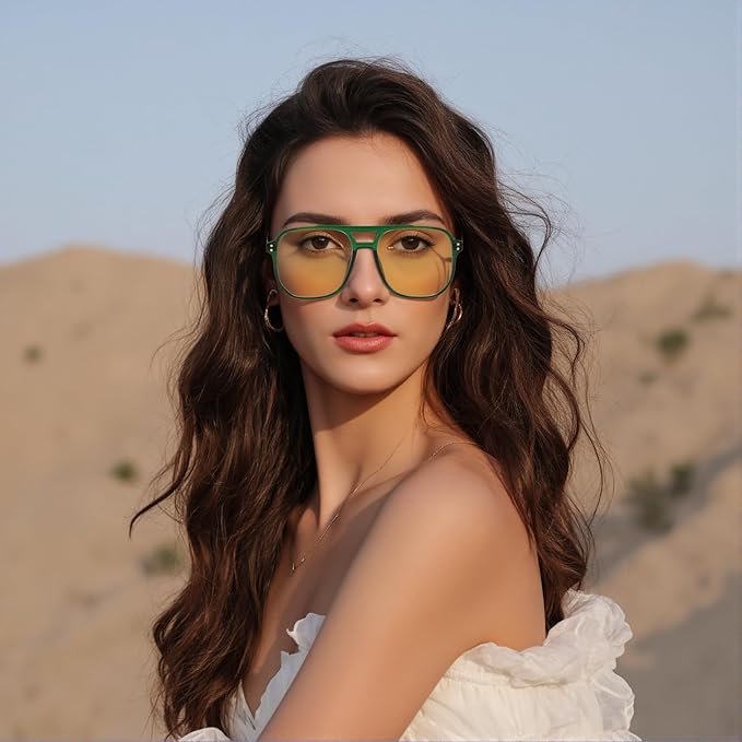 FEISEDY Amber Blue Light Glasses for Computer Gaming Orange/Yellow lens Anti Eyestrain Sleep Glasses G2835